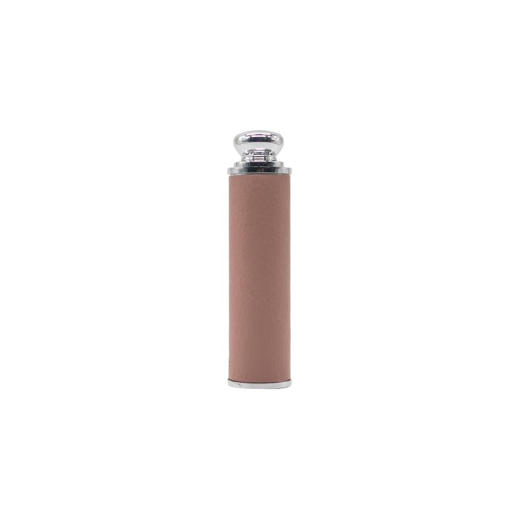 Pink Round Leather Lipstick Tube